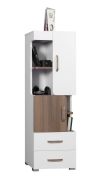 Armadietto Bulolo 09 | Bianco e Noce | 139 x 45 x 38 cm | Design moderno e pratico