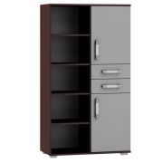 Scaffale Tabubil 17 wengé/grigio | 145 x 80 x 41 cm | Design moderno e ampio spazio