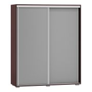 Armadio scorrevole Tabubil 20 | Wengé e Grigio | 145 x 120 x 41 cm | Design moderno e pratico
