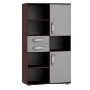 Scaffale Tabubil 18 wengé/grigio | 145 x 80 x 41 cm | Design moderno e spazioso