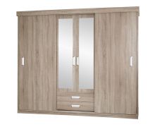 Armadio scorrevole Kikori 13 | Rovere Sonoma | 210 x 210 x 62 cm | Design moderno e funzionale