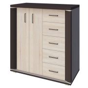 Cassettiera moderna "Aitape" 40 | Rovere Sonoma scuro/chiaro | 105 x 100 x 40 cm | 5 cassetti, 2 ante
