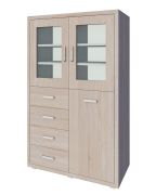 Vetrina Kerowagi 03 | Rovere Sonoma | 160 x 100 x 41 cm | Design moderno e funzionale