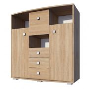 Cassettiera Rabaul 05 | Rovere Sonoma | 126 x 130 x 40 cm | Design moderno e ampia capacità