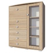 Vetrinetta Rabaul 02 | Rovere Sonoma | 140 x 120 x 40 cm | Design Moderno e Spazioso