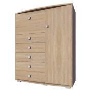 Cassettiera Rabaul 01 | Rovere Sonoma | 140 x 120 x 40 cm | Design moderno e funzionale
