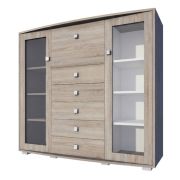 Vetrinetta Rabaul 03 rovere Sonoma | Design moderno | 140 x 164 x 40 cm | Ampio spazio | Robusta
