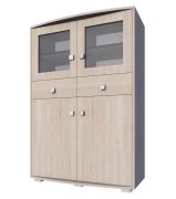 Vetrina Rabaul 06 rovere Sonoma | 150 x 110 x 40 cm | Design moderno e ampio spazio