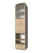 Vetrina Rabaul 29 | Rovere Sonoma | 200 x 49 x 40 cm | 1 porta vetro, 4 cassetti