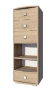 Scaffale Rabaul 13 | Rovere Sonoma | 138 x 49 x 40 cm | 4 cassetti, 1 ripiano | Design moderno
