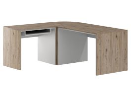 Scrivania angolare Cianjur 03 | Rovere/Bianco | 77 x 160 x 180 cm | Design moderno e funzionale