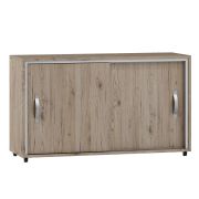 Comodino con ruote Cianjur 06 | Rovere/Bianco | 72 x 120 x 45 cm | Design moderno e praticità