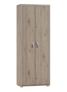 Armadio alto Cianjur 13 | Rovere e bianco | 209 x 70 x 40 cm | 2 ante, 5 ripiani