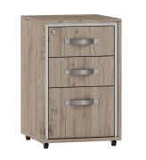 Comodino con ruote Cianjur 18 | Rovere/Bianco | 70x45x45 cm | Design moderno e funzionale