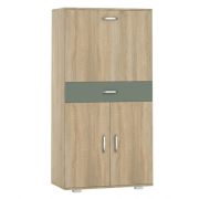 Armadio Ciomas 08 | rovere Sonoma e grigio | 145 x 74 x 40 cm | Design moderno e funzionale