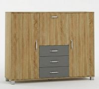 Cassettiera Ciomas 04 | Rovere Sonoma e grigio | 104 x 135 x 40 cm | Spaziosa e moderna