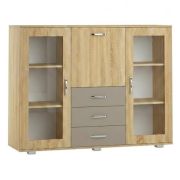 Vetrina Ciomas 02 rovere Sonoma/grigio | 104 x 135 x 40 cm | Design moderno e spazioso