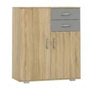 Cassettiera Ciomas 11 | Rovere Sonoma e Grigio | 104 x 90 x 40 cm | Design moderno e funzionale