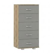 Cassettiera "Ciomas" 13 | 5 cassetti | rovere Sonoma e grigio | 104 x 50 x 40 cm | Design moderno