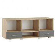Mobile porta TV Ciomas 19 | Rovere Sonoma e grigio | 53 x 135 x 49 cm | 2 cassetti, stile moderno