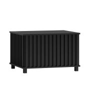 Tavolino nero con doghe | 51 x 78 x 67 cm | bordi in ABS | gambe in metallo | design elegante | finitura di alta qualità