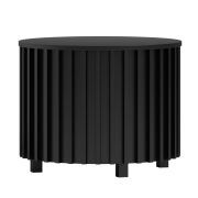 Tavolino rotondo 68 cm nero | Design elegante con doghe | Altezza 54 cm | Gambe in metallo