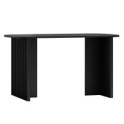 Tavolo da pranzo nero | 76 x 140 x 80 cm | Gambe ampie con doghe | Stabile e resistente | Finitura precisa