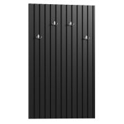 Armadio con 4 ganci in metallo | Doghe nere | 110 x 67 x 4 cm | Stile moderno e finitura di alta qualità