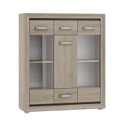 Vetrina Kundiawa 09 | Rovere Sonoma chiaro/scuro | 140 x 120 x 40 cm | Design moderno e funzionale