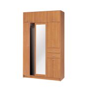 Armadio guardaroba Sepatan 09 | Ante battenti | Colore ontano | 220 x 130 x 55 cm | Design moderno