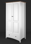 Armadio Lagopus 121 | Pino massiccio | Bianco/Marrone | 200x80x60 cm | Design moderno e resistente