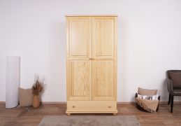 Armadio in pino massiccio naturale Junco 08B - Dimensioni 195 x 102 x 59 cm (A x L x P)
