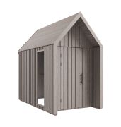 Ripostiglio per attrezzi / Casetta per attrezzi | 1 finestra in vetro di sicurezza | Dimensioni esterne: 162,4 x 285,7 cm | Grigio-beige | Superficie: 4,64 m² | Malmö 14 | Tetto a due falde