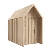 Casetta da giardino | Finitura naturale | Superficie di base: 4,50 m² | Stile scandinavo | Dimensioni esterne: 162,4 x 207,7 cm | Tetto a due falde | Malmö 25 | Legno di abete rosso