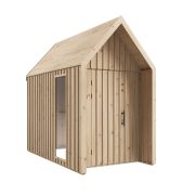 Casetta da giardino con finestra in vetro di sicurezza | Naturale | Superficie di base: 4,50 m² | Stile scandinavo | Malmö 26 | Legno di abete rosso | Dimensioni esterne: 162,4 x 207,7 cm