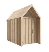 Ripostiglio per attrezzi / Casetta per attrezzi | Finestra triangolare | Naturale | Superficie di base: 4,50 m² | Dimensioni esterne: 162,4 x 207,7 cm | Stile scandinavo | Malmö 28 | Tetto a due falde