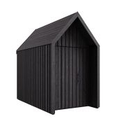 Casetta da giardino "Malmö" 01, nero, legno di abete rosso, tetto a due falde, SU: 4,50 m² , misure esterne: 162,4 x 207,7 cm