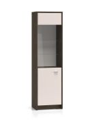Vetrinetta "Mackenzie" 02, color rovere Dunin/cashmere lucido, maniglie: metallo, 2 ante, Sistema "Soft-Close", bordi in ABS, 55 x 40 x 195 cm