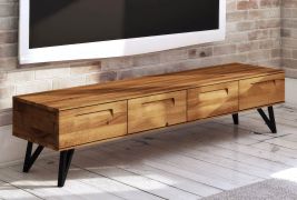 Mobile TV "Masterton" 17 | Rovere massello selvatico oliato | 42 x 182 x 45 cm | Design elegante