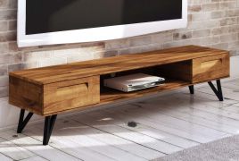Mobile TV "Masterton" 18 | Rovere massello selvatico oliato | 42 x 182 x 45 cm | Design elegante