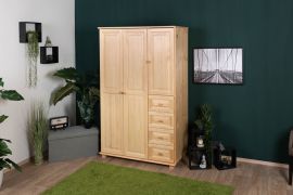 Armadio 018 in pino massiccio | Finitura naturale | 190 x 133 x 60 cm | Spazioso e robusto