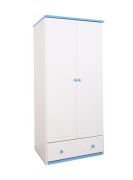 Armadio "003" in pino massiccio blu | Design moderno | 160 x 80 x 60 cm | Ampio spazio contenitivo