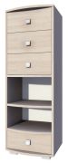 Scaffale Rabaul 13 | Rovere Sonoma | 138 x 49 x 40 cm | 4 cassetti, 1 ripiano | Design moderno