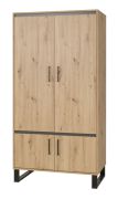 Armadio a battente Kanel 01 | Rovere e antracite | 195 x 80 x 51 cm | Design moderno e funzionalità