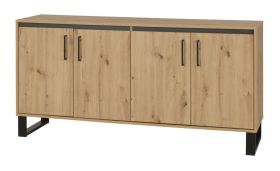 Cassettiera Kanel 07 rovere/antracite | 4 ante | 83 x 170 x 41 cm | Design moderno ed elegante