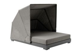 Isola solare London in alluminio resistente alle intemperie - colore: antracite, tessuto: grigio chiaro, 2090 x 1460 x 1490 mm, spessore 180 mm rivestimento in TPU