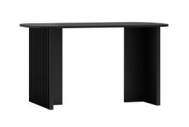 Tavolo da pranzo nero | 76 x 140 x 80 cm | Gambe ampie con doghe | Stabile e resistente | Finitura precisa