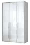 Armadio battente Siumu 22 con LED | Bianco lucido | 226x142x60 cm | Design moderno e pratico