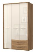 Armadio con ante battenti Gataivai 45 | Beige lucido e noce | 224 x 137 x 56 cm | Design moderno e funzionale