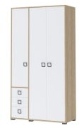 Armadio ad ante battenti "Benjamin" 19, faggio / bianco - 236 x 126 x 56 cm (h x l x p)